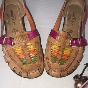 NWT Mexican Leather Wedge Huaraches/Sandals